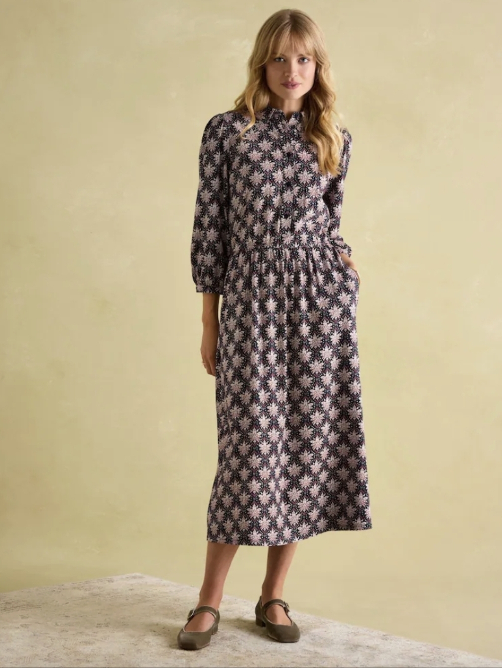 JOULES Hazel Navy Pink Jersey Shirt Dress XS